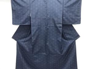 未使用品　麻の葉織出し手織り紬着物